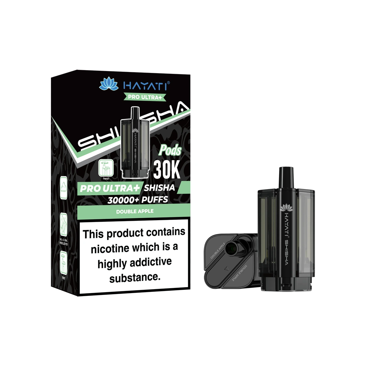 Hayati® Pro Ultra+ Shisha POD Double Apple+Double Apple wholesale vape product
