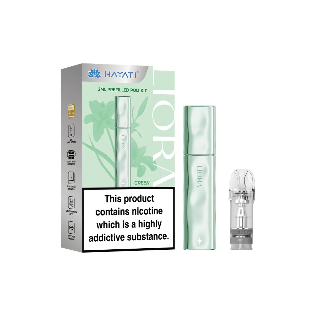 Hayati® Liora Kit (1 Device + 1 Prefilled Pod) Fresh Mint wholesale vape product