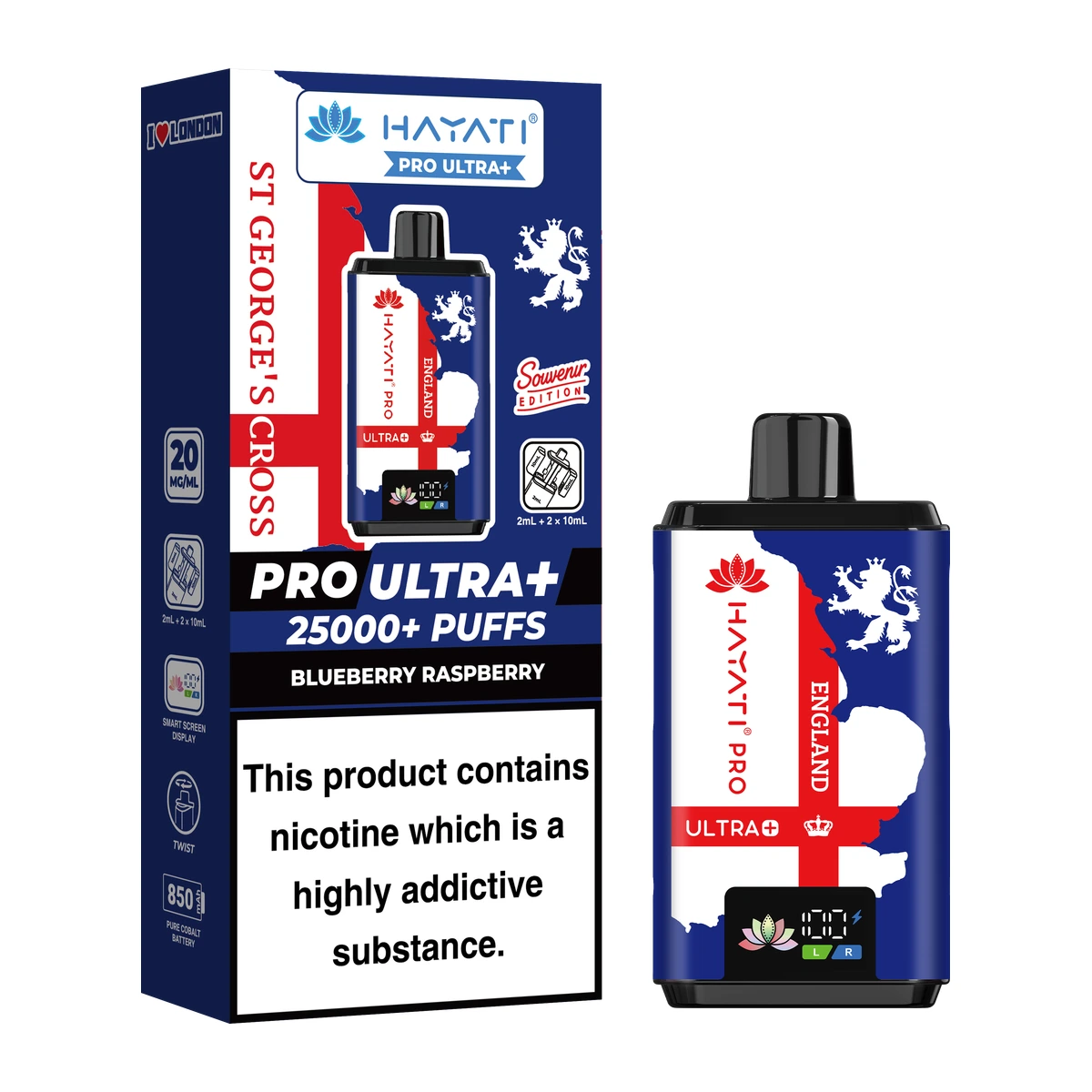 Hayati® Pro Ultra+ Souvenir Edition (England) Blueberry Raspberry
