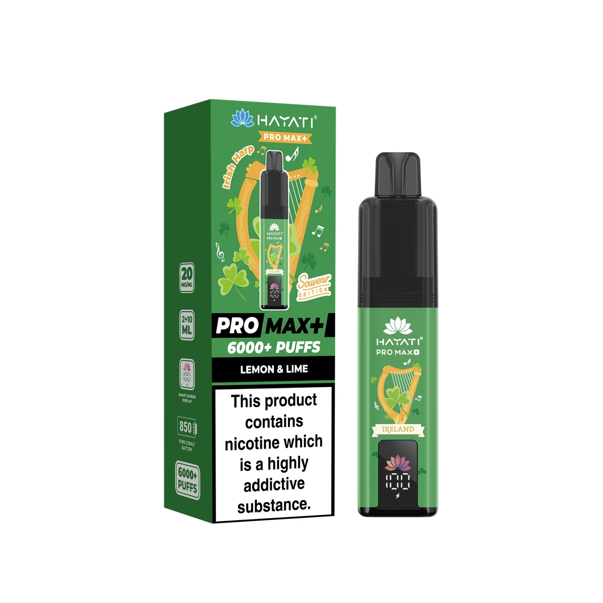 Hayati® Pro Max+ Souvenir Edition (Ireland) Lemon & Lime wholesale vape product