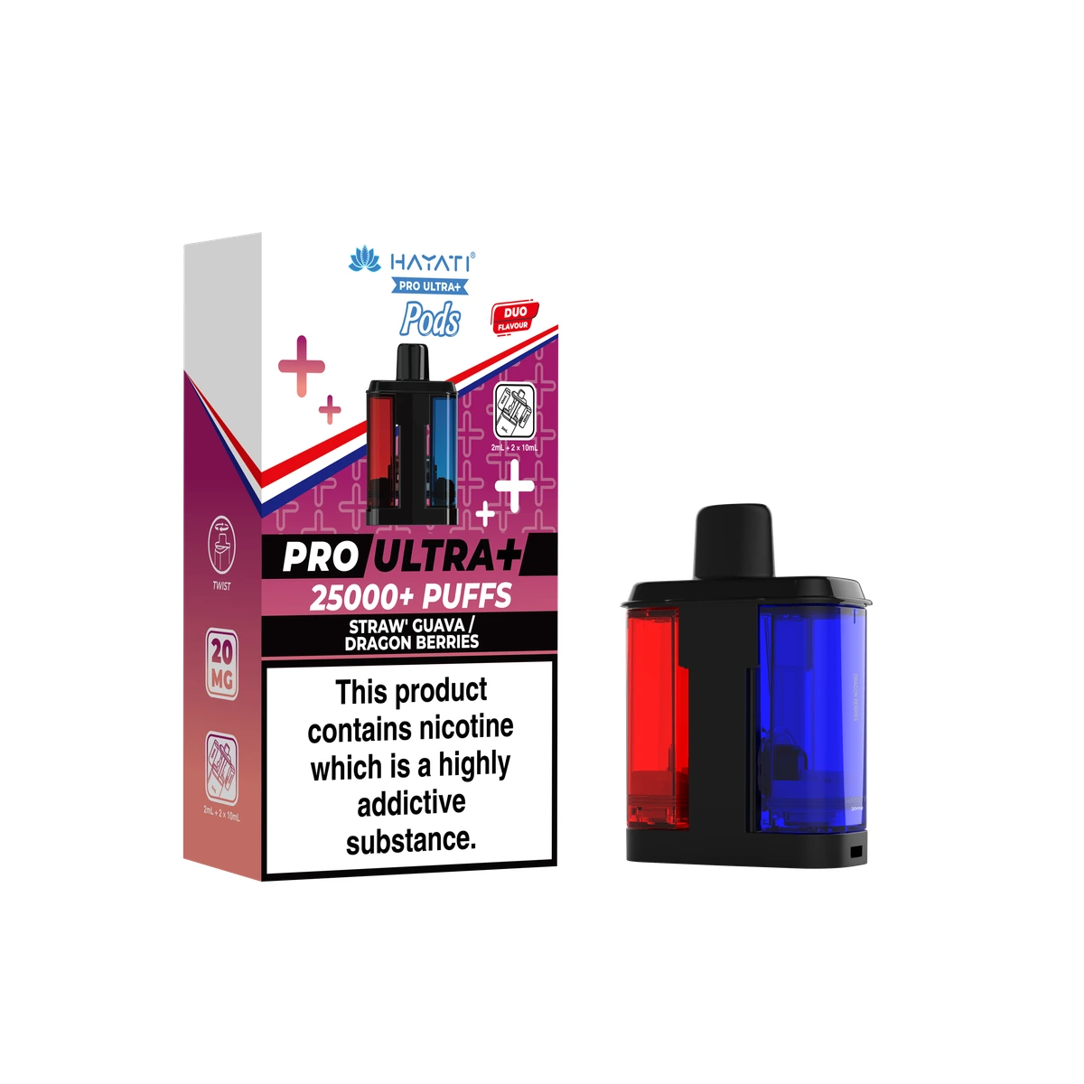 Hayati Pro Ultra+ POD Straw' Guava / Dragon Berries wholesale vape product