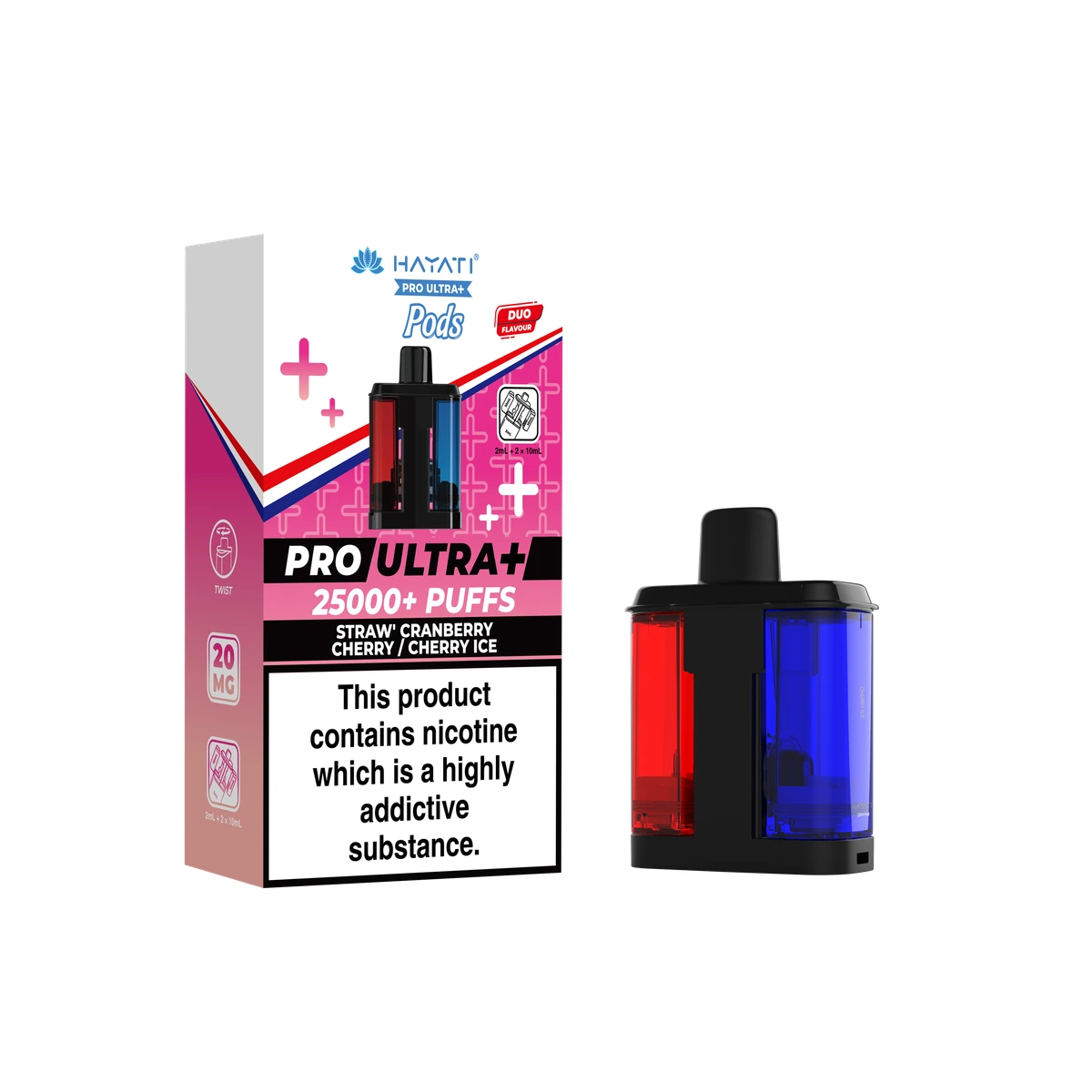 Hayati Pro Ultra+ POD Straw' Cranberry Cherry / Cherry Ice wholesale vape product