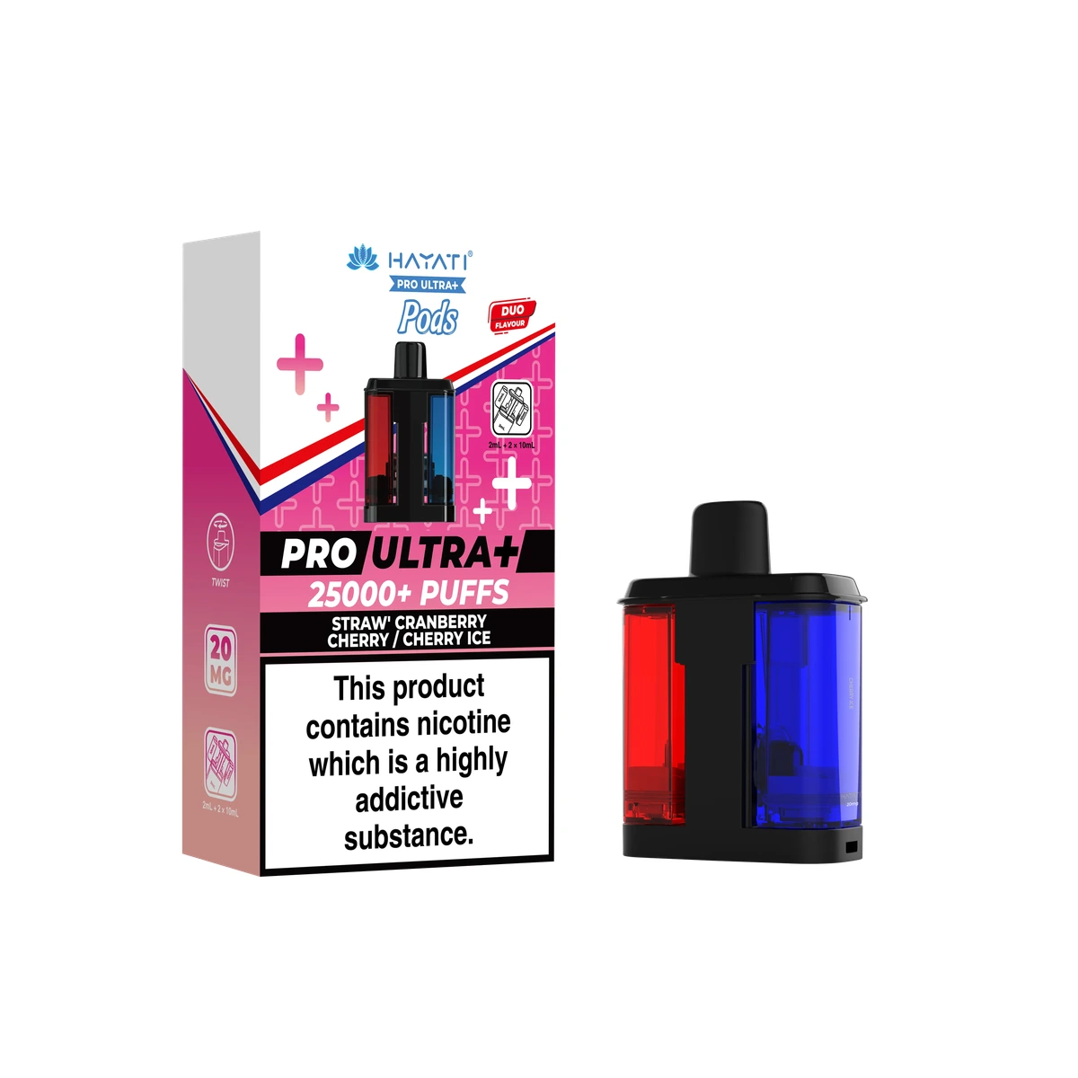 Hayati® Pro Ultra+ Pods Straw' Cranberry Cherry / Cherry Ice