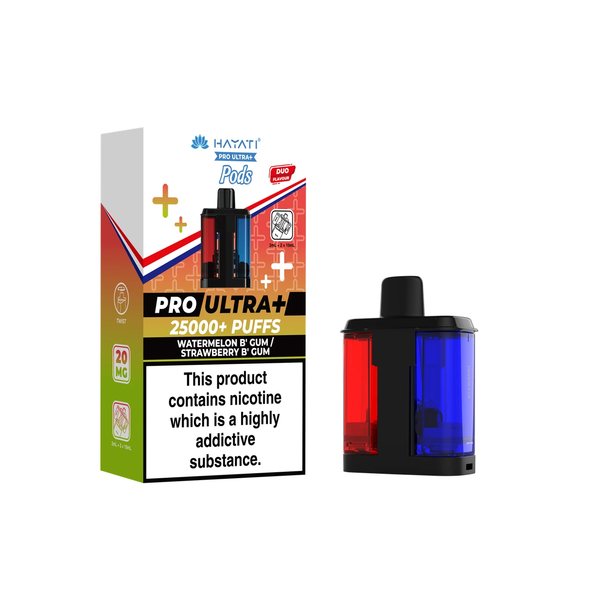 Hayati Pro Ultra+ POD Watermelon B' Gum / Strawberry B' Gum wholesale vape product