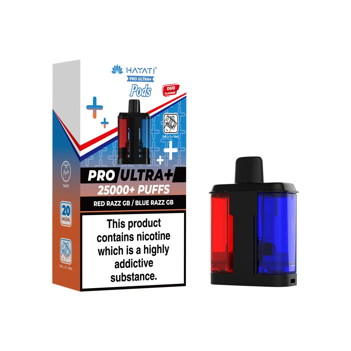 Hayati® Pro Ultra+ Pods Red Razz GB / Blue Razz GB