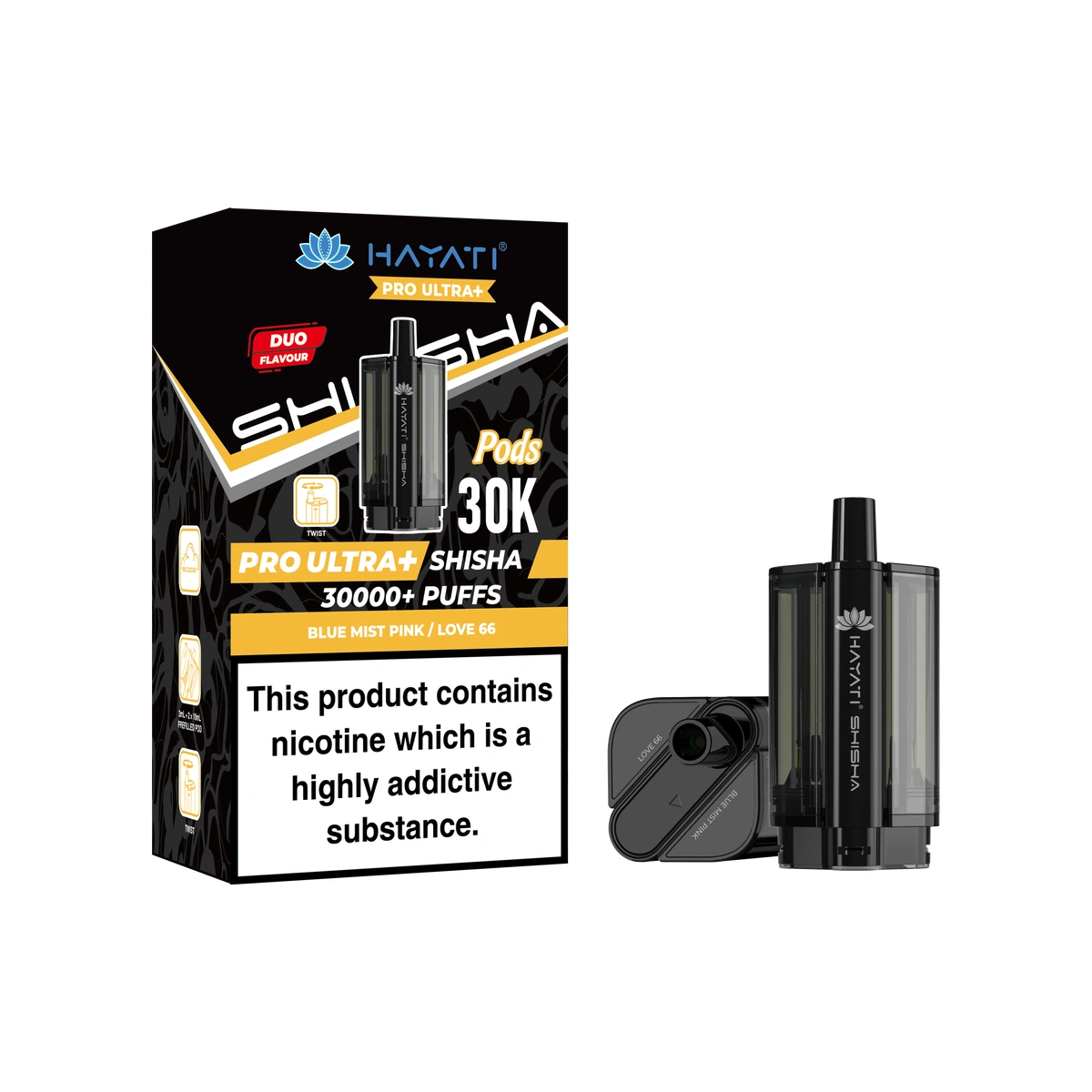 Hayati® Pro Ultra+ Shisha POD Blue Mist Pink+Love 66 image 1