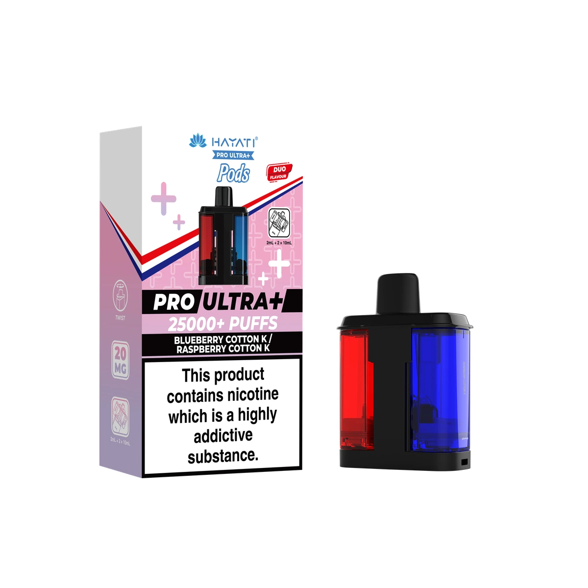Hayati Pro Ultra+ POD Blueberry Cotton K / Raspberry Cotton K wholesale vape product