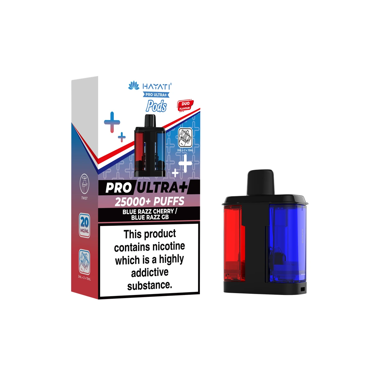 Hayati Pro Ultra+ POD Red Razz GB / Blue Razz GB wholesale vape product