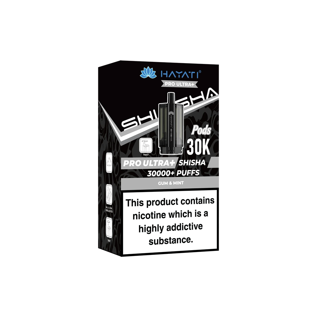 Hayati® Pro Ultra+ Shisha POD Gum & Mint+Gum & Mint wholesale vape product