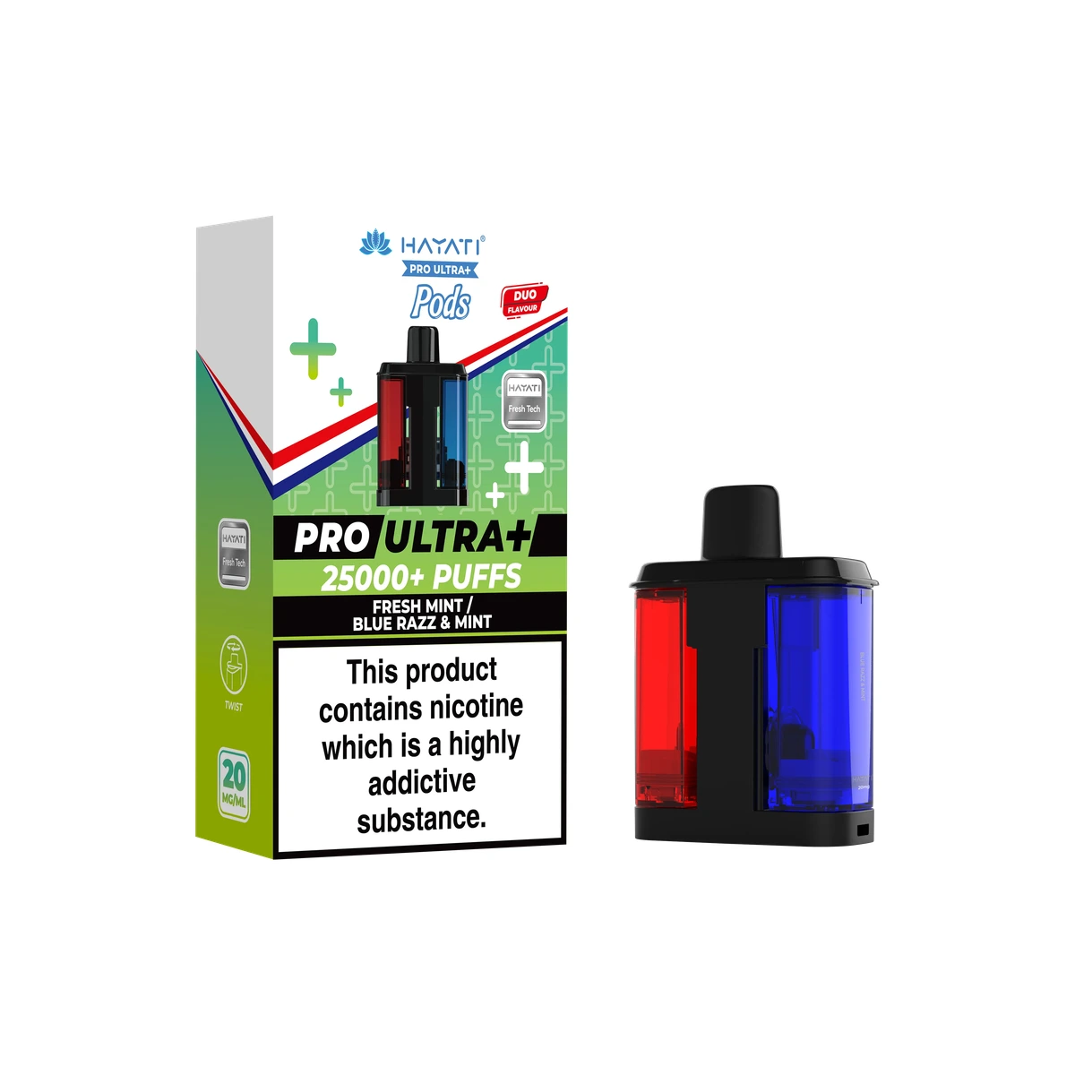 Hayati® Pro Ultra+ Pods Fresh Mint / Blue Razz & Mint