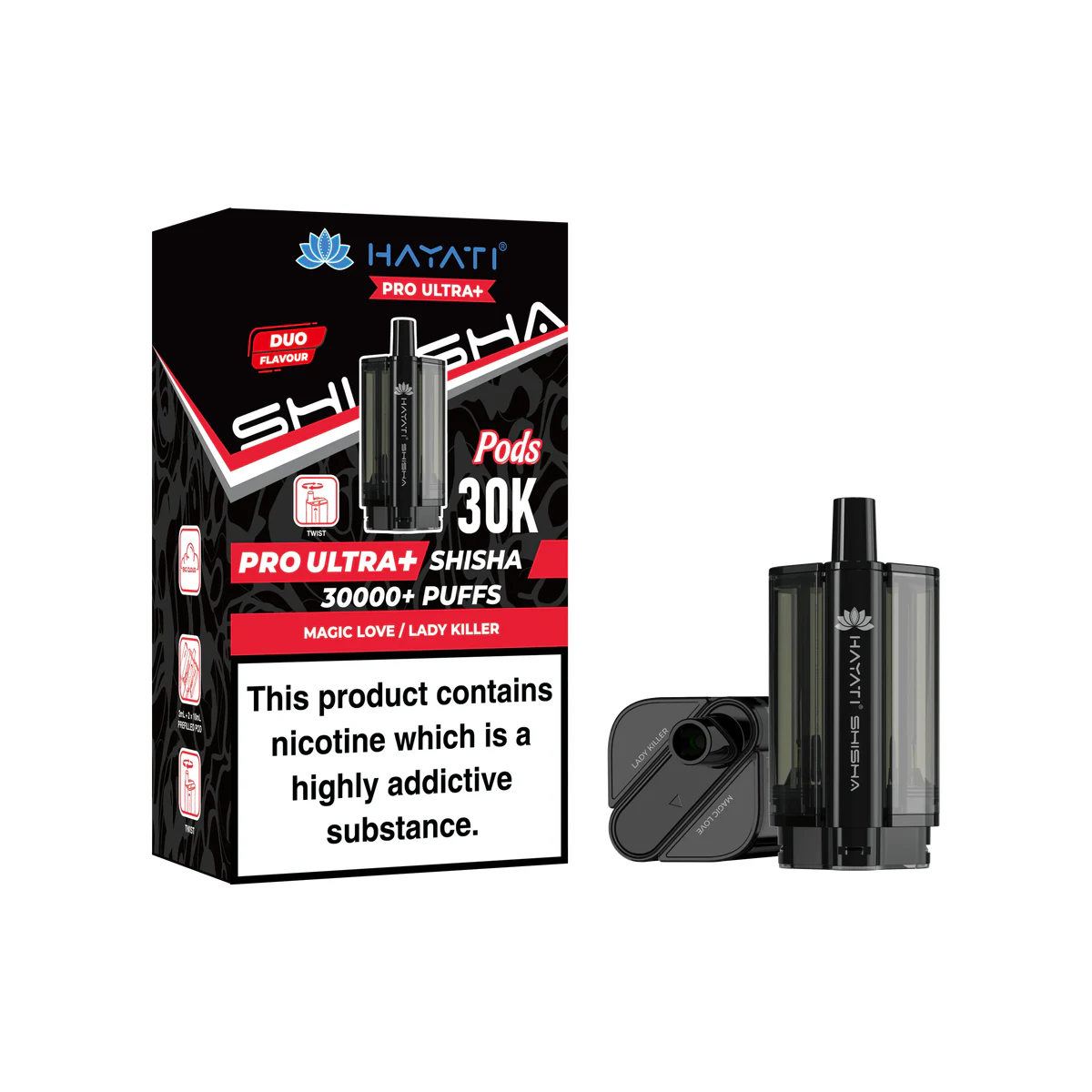 Hayati® Pro Ultra+ Shisha Pod Magic Love / Lady Killer 30K