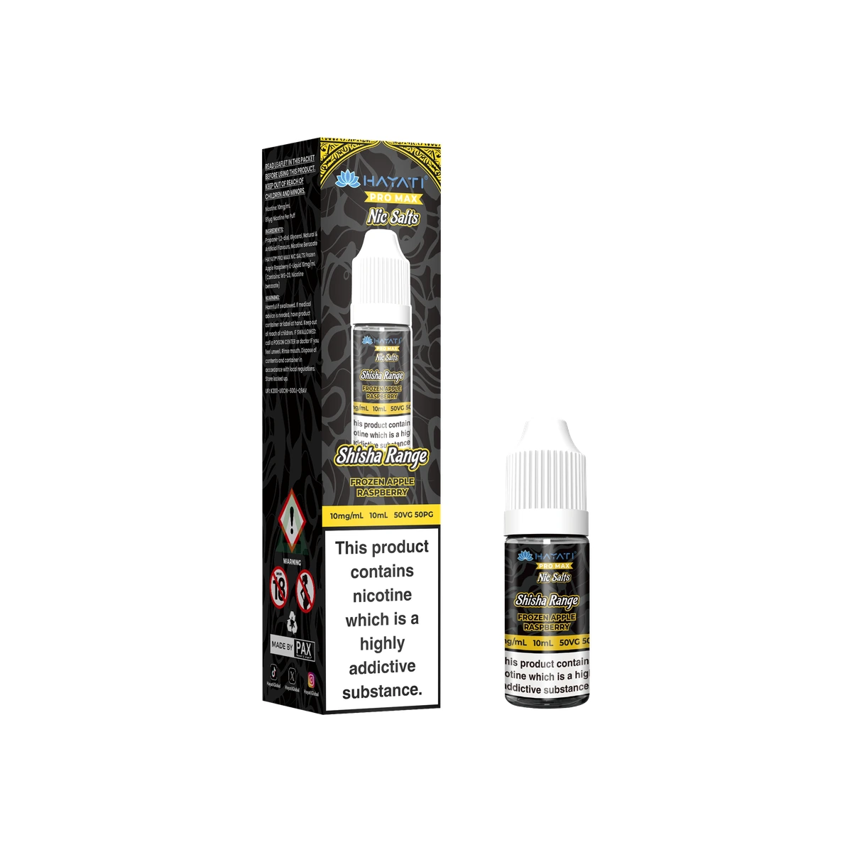 Hayati® Pro Max Nic Salts Shisha Range Frozen Apple Raspberry