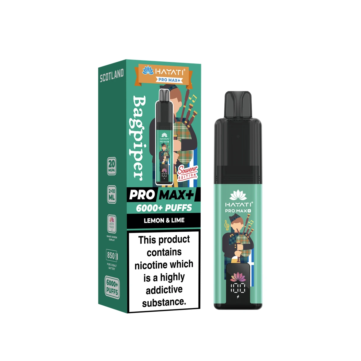 Hayati® Pro Max+ Souvenir Edition (Scotland) Lemon & Lime wholesale vape product