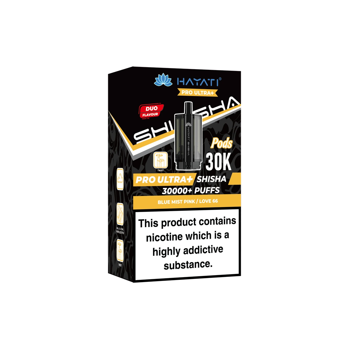 Hayati® Pro Ultra+ Shisha POD Blue Mist Pink+Love 66 wholesale vape product