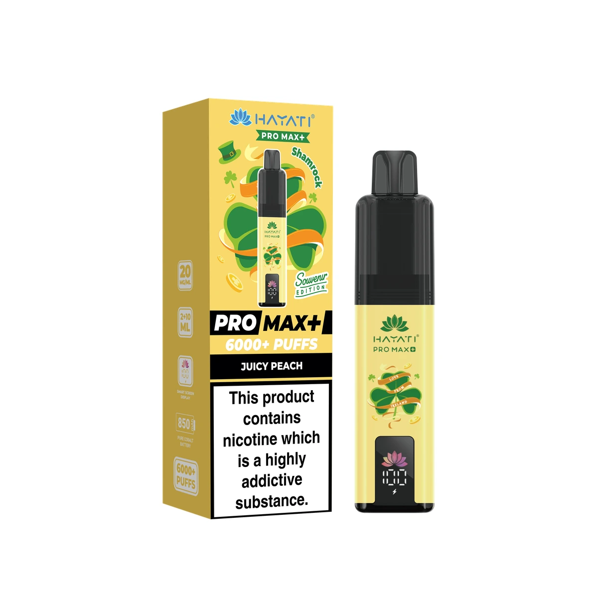 Hayati® Pro Max+ Souvenir Edition (Ireland) Juicy Peach wholesale vape product
