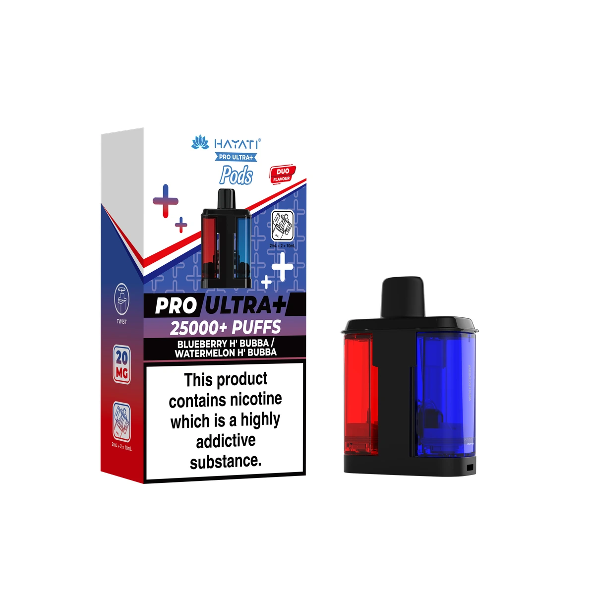 Hayati Pro Ultra+ POD Blueberry H'Bubba / Watermelon H' Bubba wholesale vape product