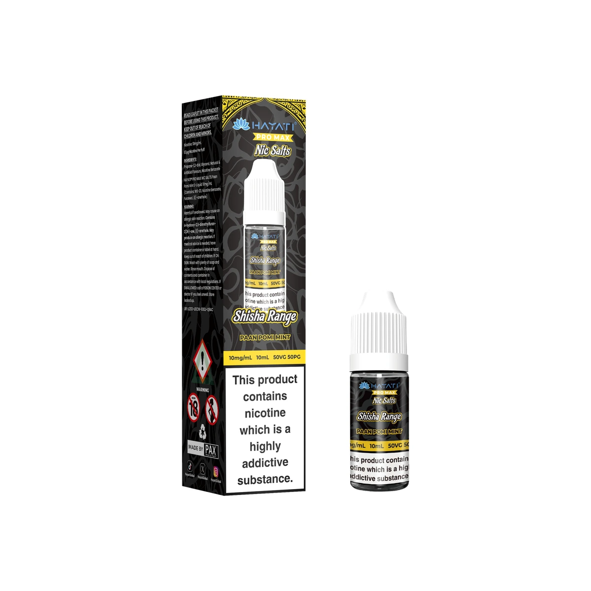 Hayati® Pro Max Nic Salts Shisha Range Paan Pomi Mint