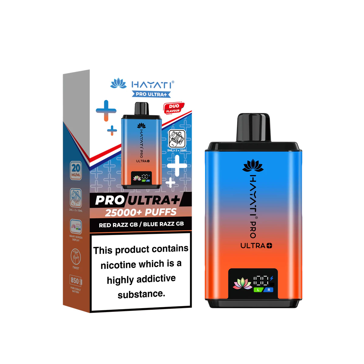 Hayati® Pro Ultra+ Red Razz GB / Blue Razz GB