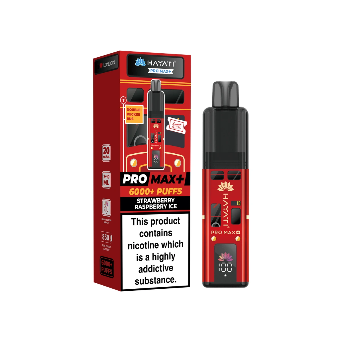 Hayati® Pro Max+ Souvenir Edition (England) Strawberry  Raspberry Ice