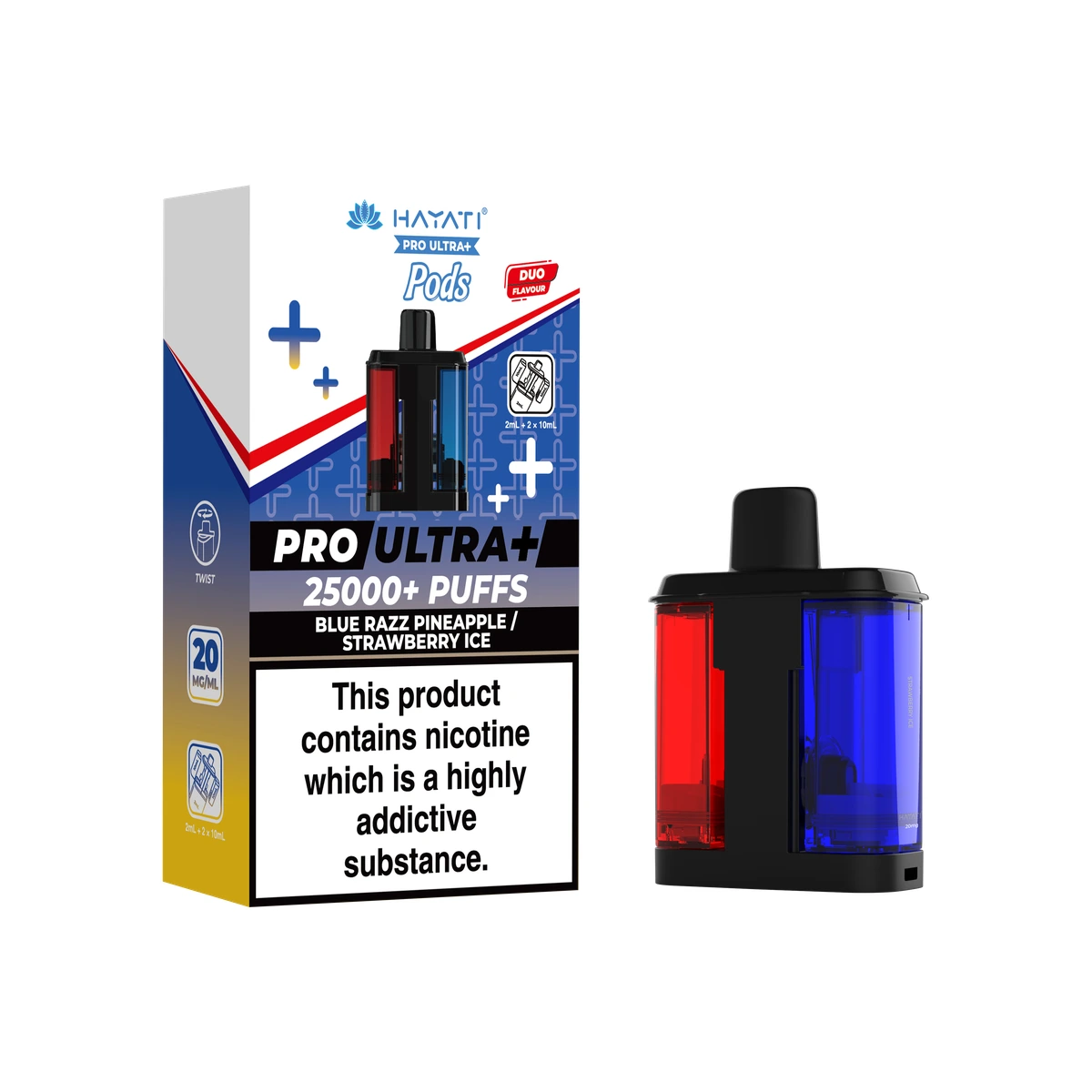 Hayati Pro Ultra+ POD Blue Razz Pineapple / Strawberry Ice wholesale vape product