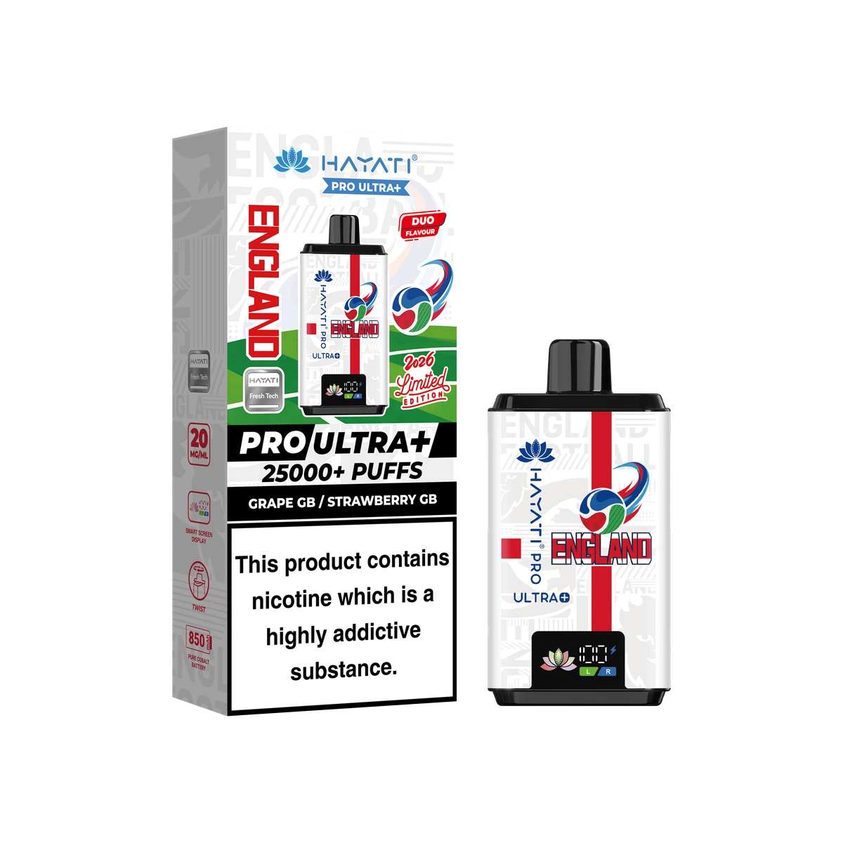Hayati® Pro Ultra+ World Cup Limited Edition (England) Grape GB / Strawberry GB image 1