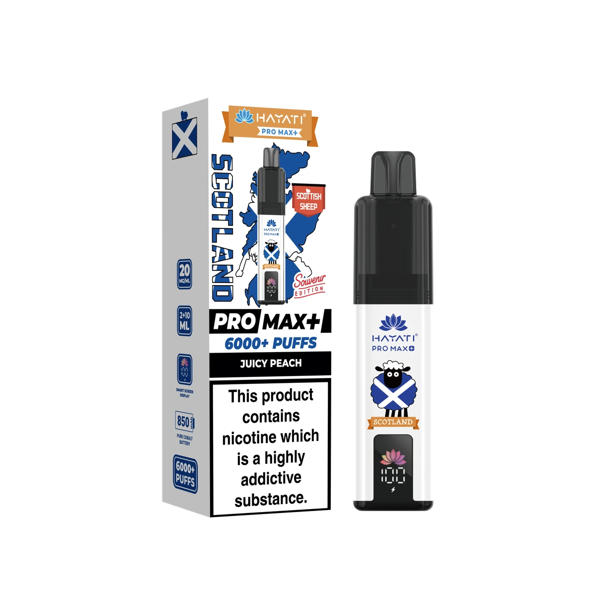 Hayati® Pro Max+ Souvenir Edition (Scotland) Juicy Peach wholesale vape product