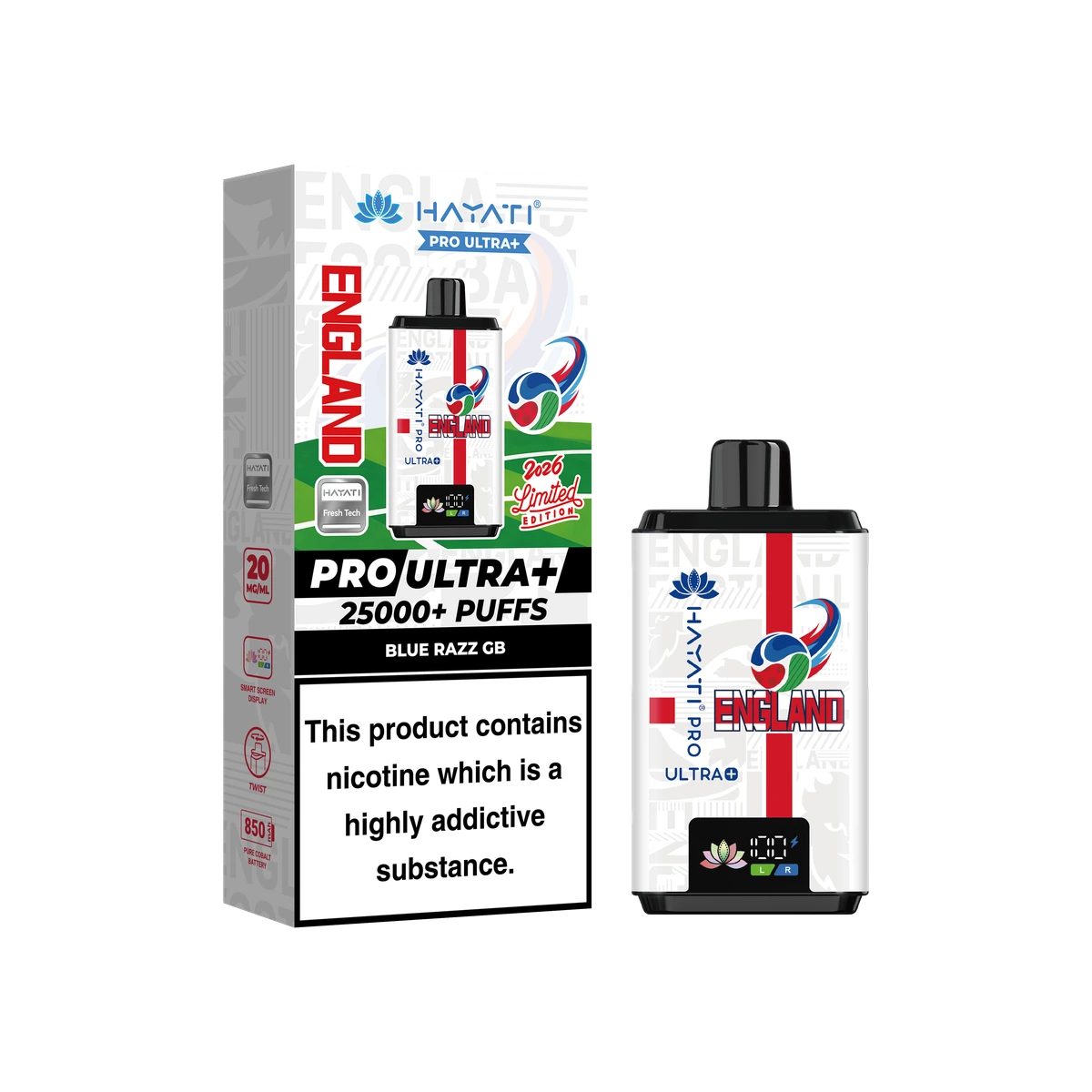 Hayati® Pro Ultra+ World Cup Limited Edition (England) Blue Razz GB